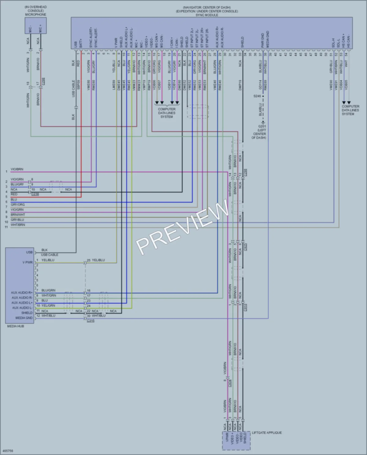 2015 Ford Expedition Radio wiring diagram preview