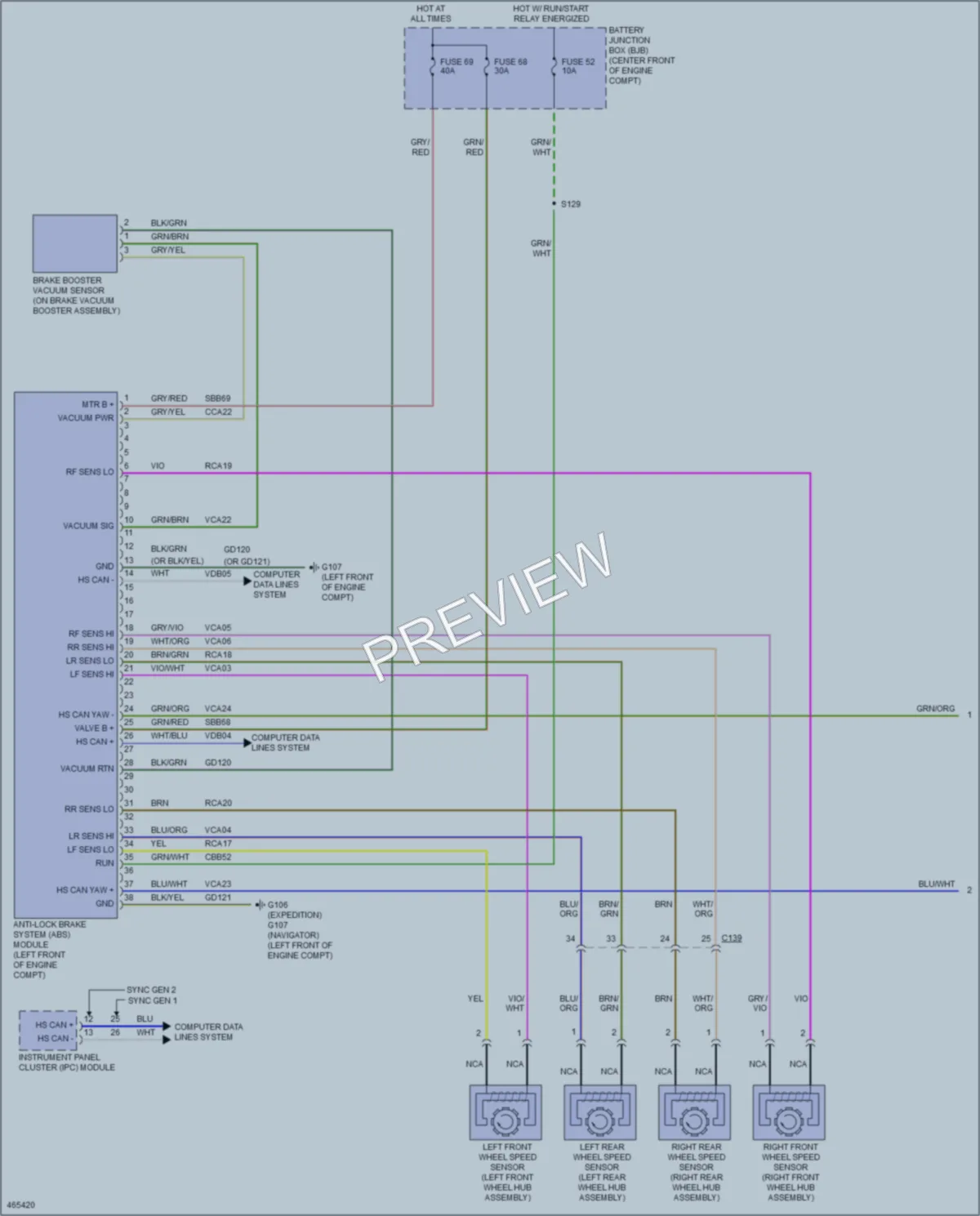 2015 Ford ExpeditionEL Anti Lock Brakes wiring diagram preview