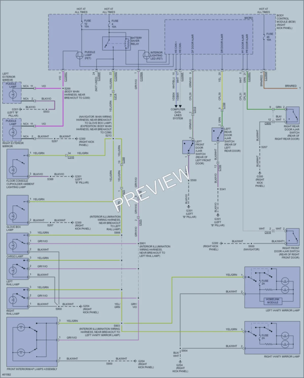 2015 Ford ExpeditionEL Interior Lights wiring diagram preview