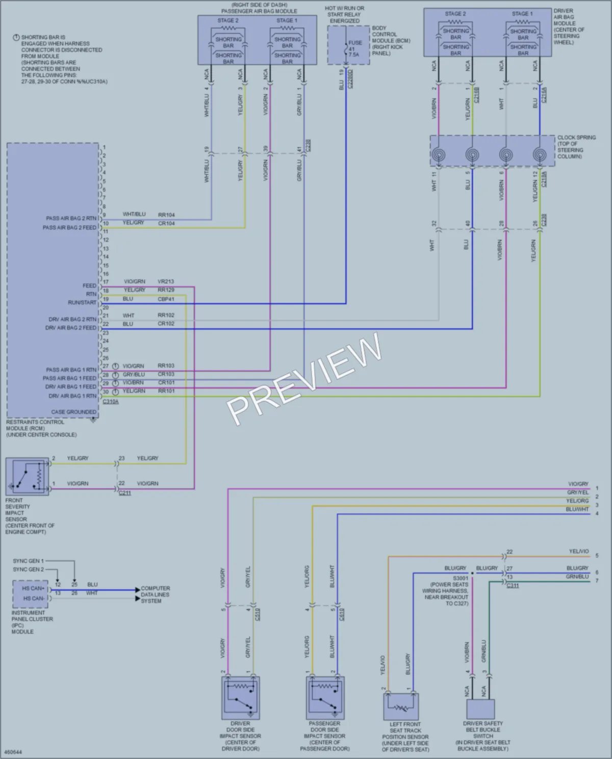 2015 Ford ExpeditionEL Supplemental Restraints wiring diagram preview