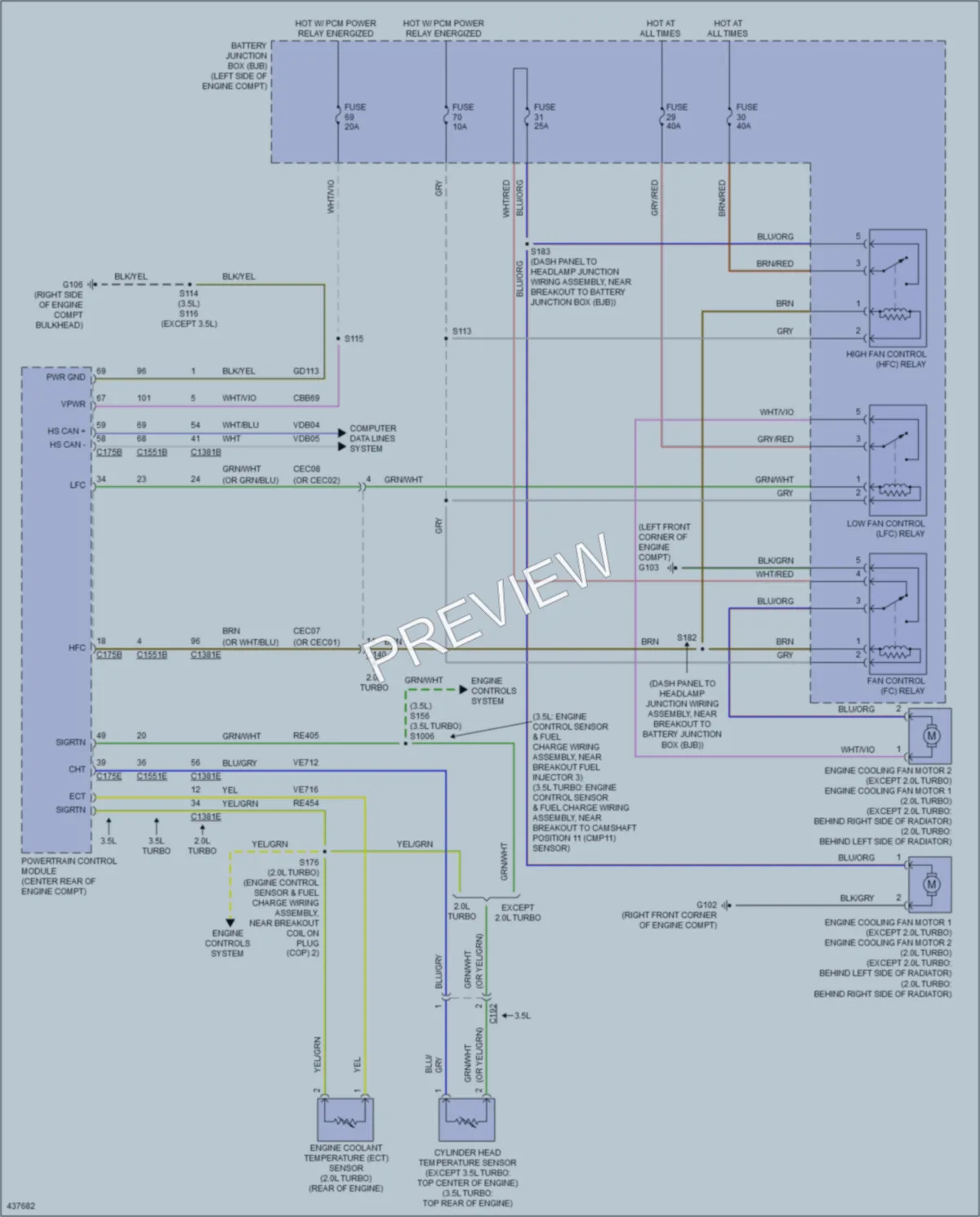 2015 Ford Explorer Cooling Fan wiring diagram preview