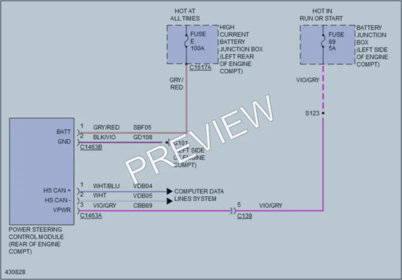 2015 Ford Explorer Electronic Power Steering wiring diagram preview