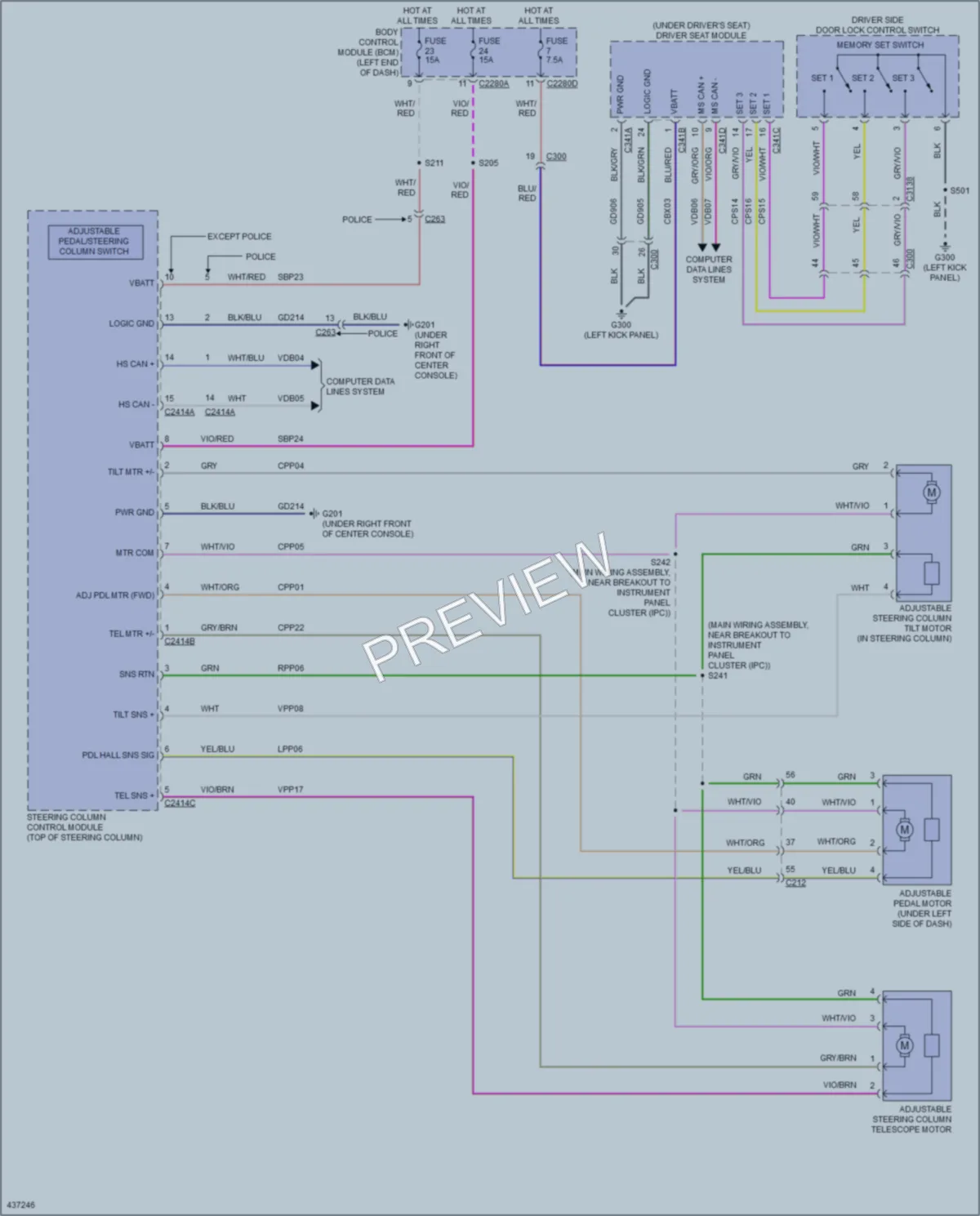 2015 Ford Explorer Memory Systems wiring diagram preview