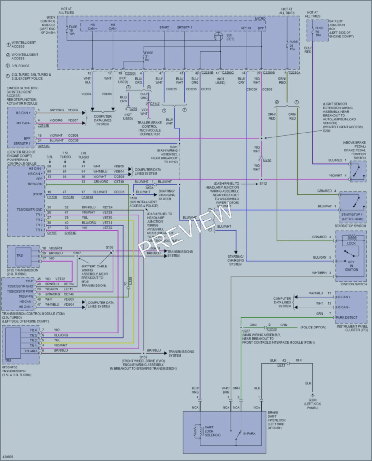 2015 Ford Explorer Shift Interlock wiring diagram preview