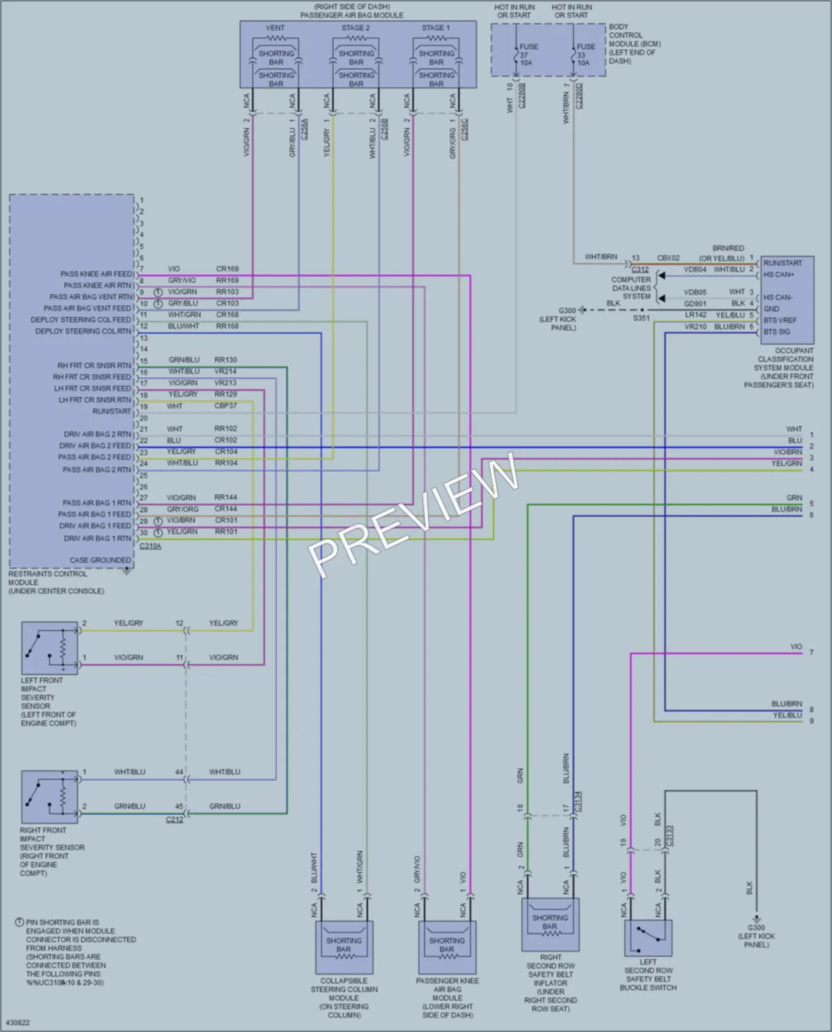 2015 Ford Explorer Supplemental Restraints wiring diagram preview