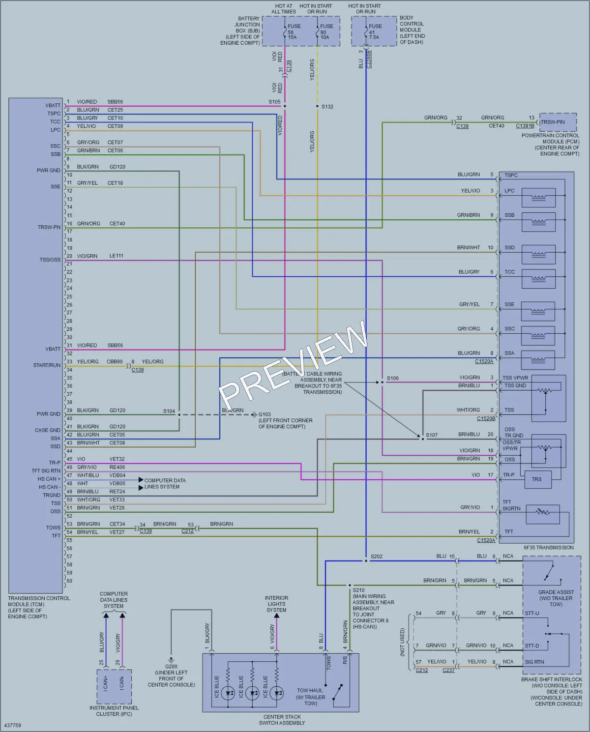 2015 Ford Explorer Transmission wiring diagram preview