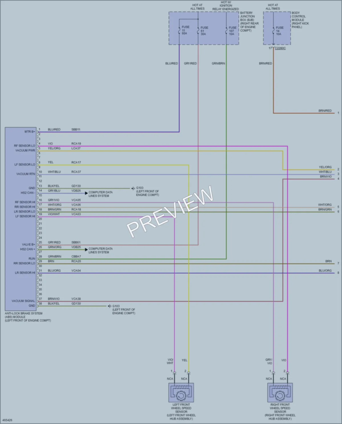 2015 Ford F150 Anti Lock Brakes wiring diagram preview