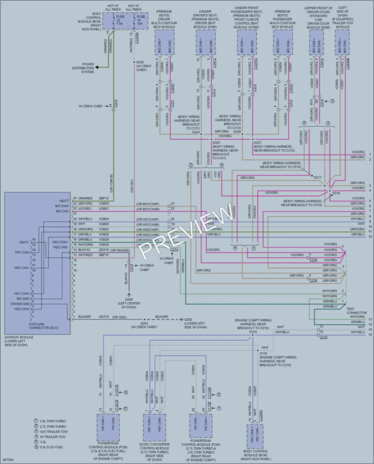 2015 Ford F150 Computer Data Lines wiring diagram preview