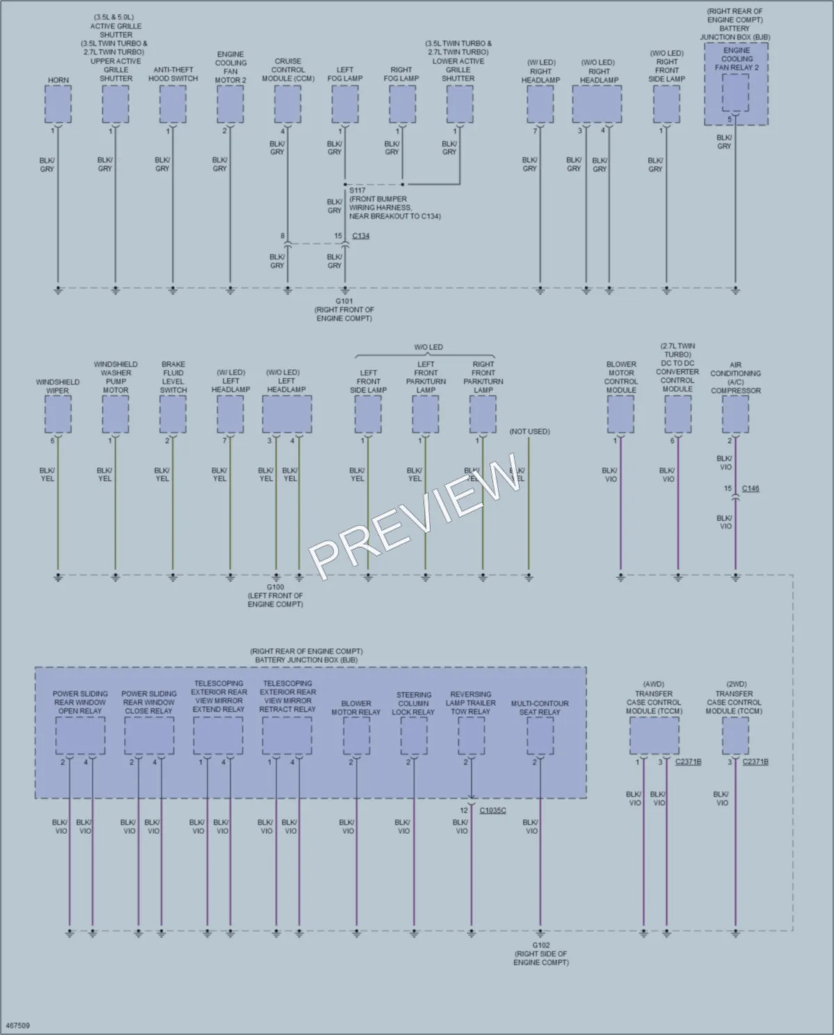 2015 Ford F150 Ground Distribution wiring diagram preview