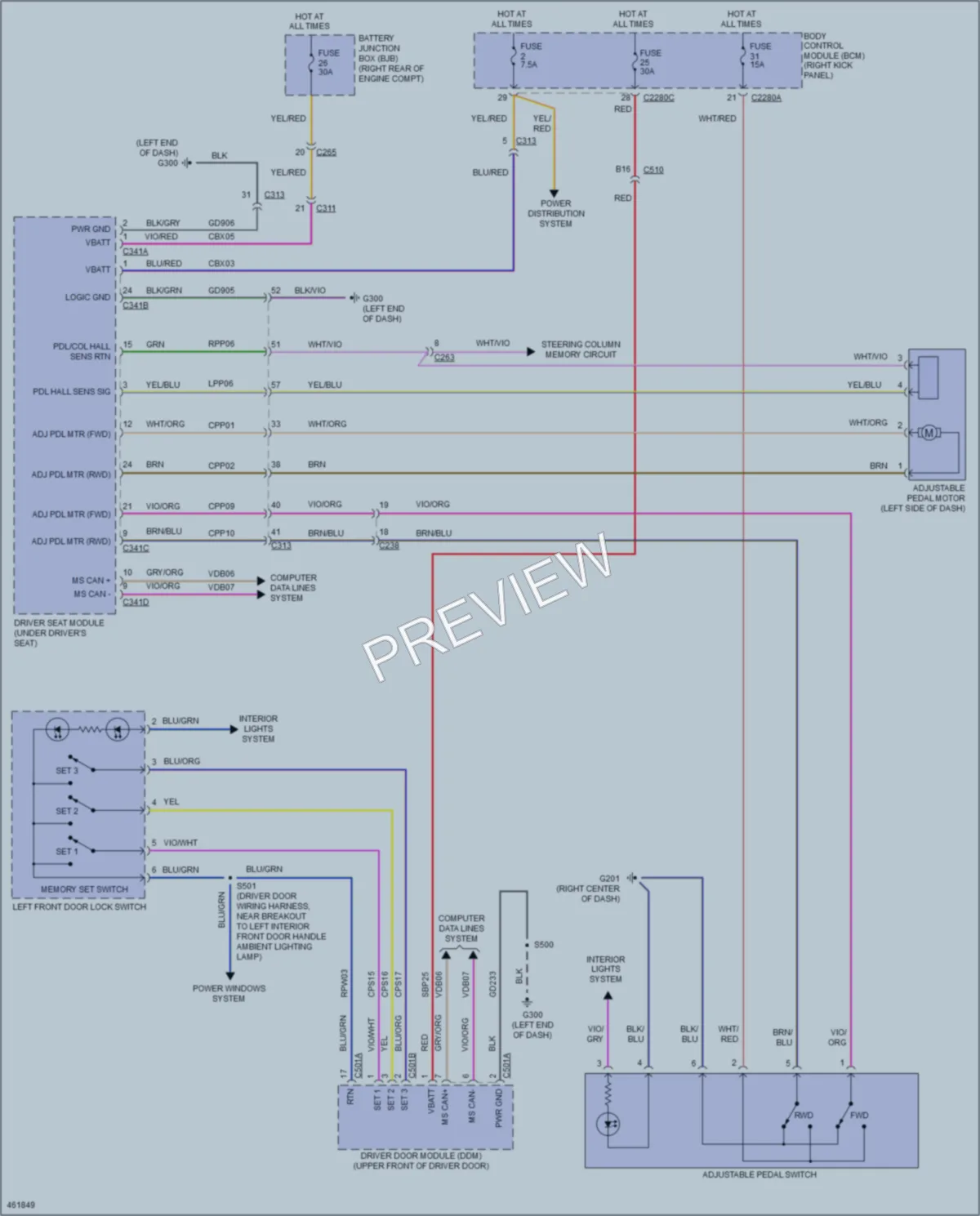 2015 Ford F150 Memory Systems wiring diagram preview