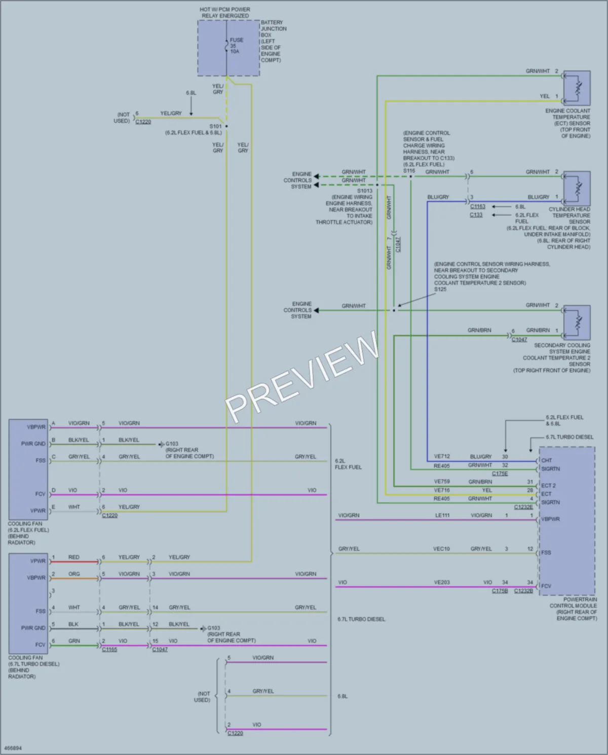 2015 Ford F250SuperDuty Cooling Fan wiring diagram preview