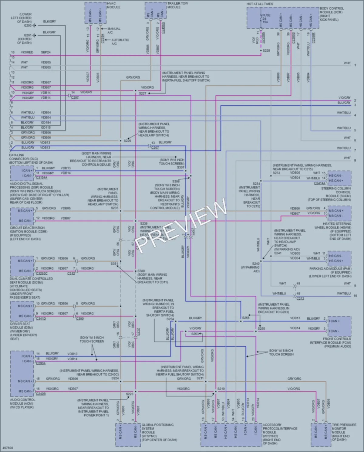 2015 Ford F350SuperDuty Computer Data Lines wiring diagram preview