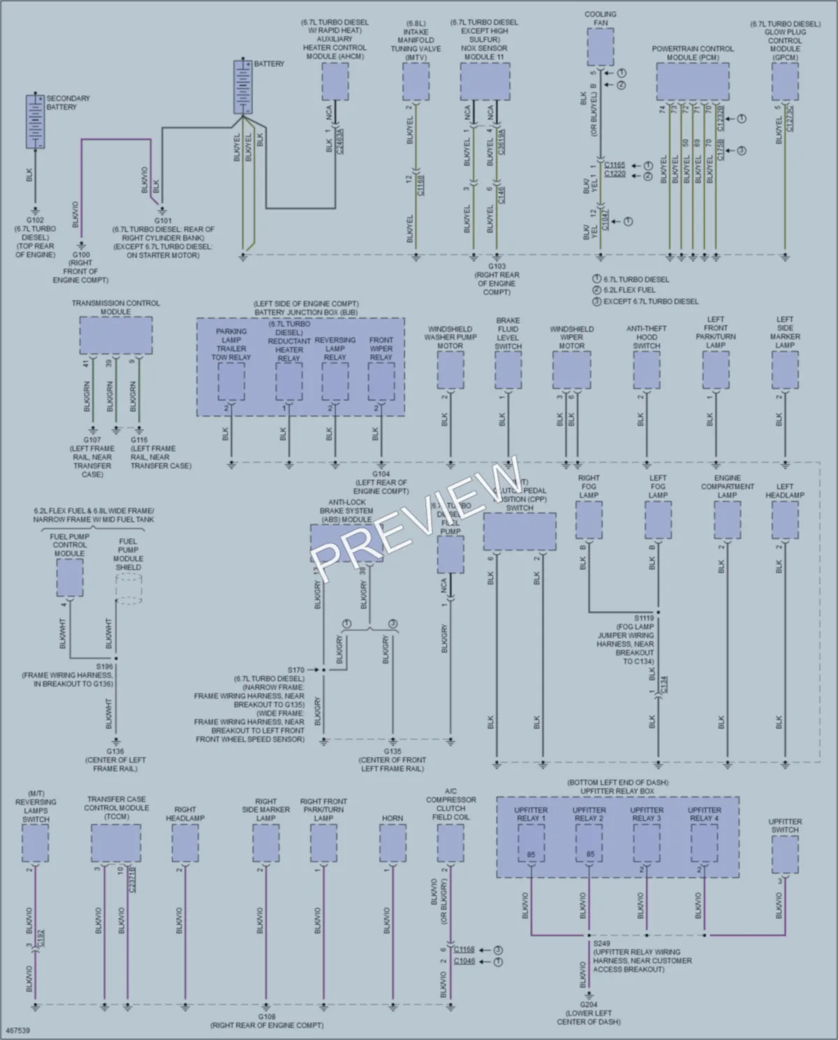 2015 Ford F350SuperDuty Ground Distribution wiring diagram preview