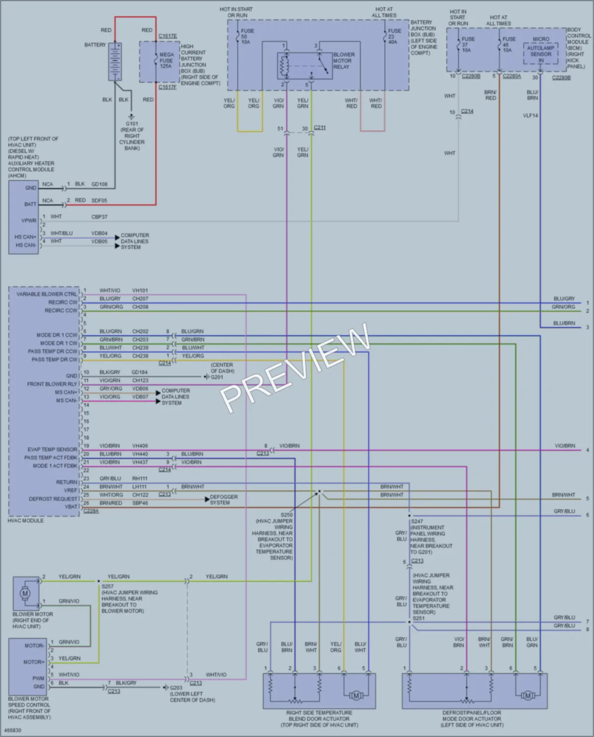 2015 Ford F450SuperDuty Air Conditioning wiring diagram preview