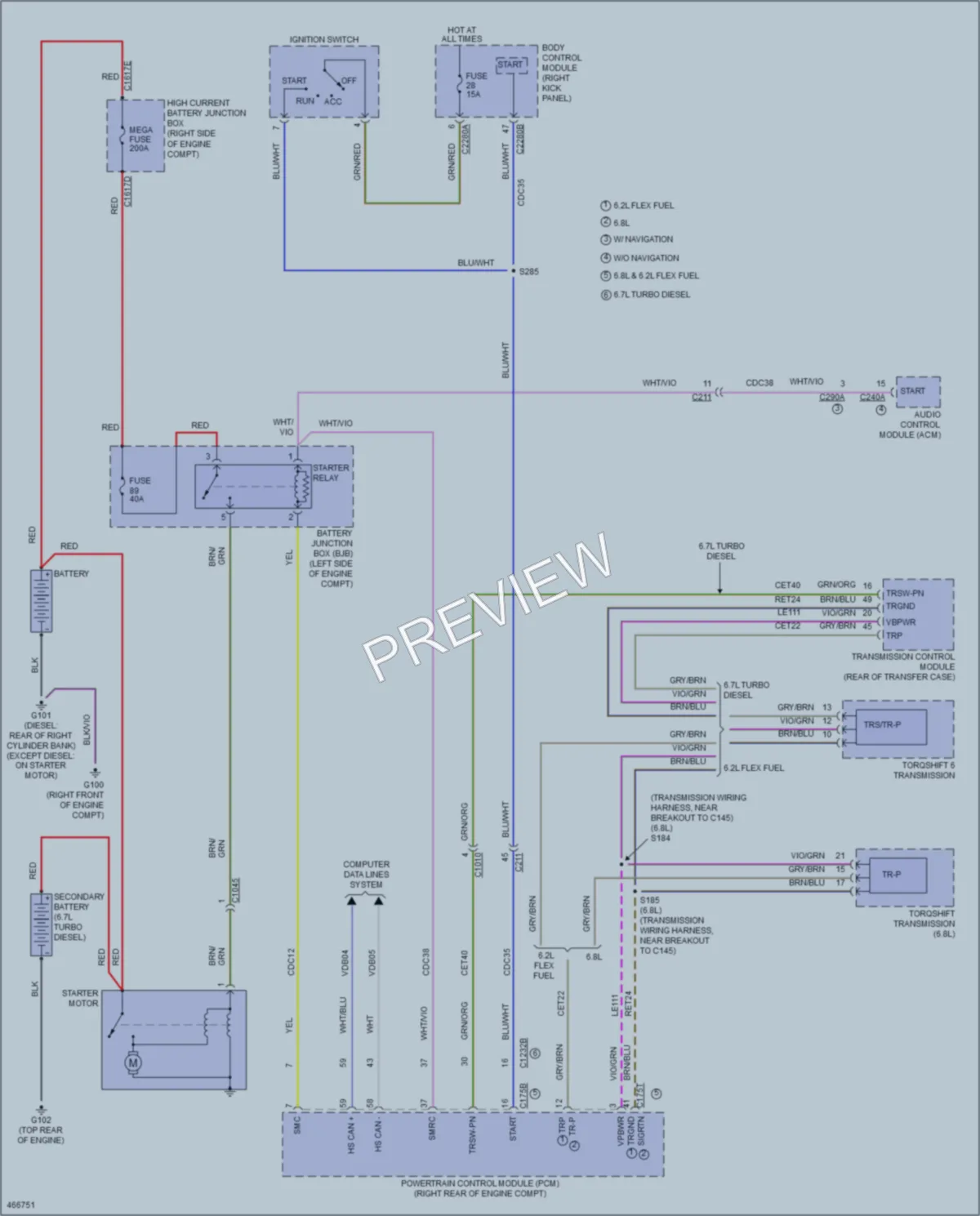 2015 Ford F450SuperDuty Starting Charging wiring diagram preview