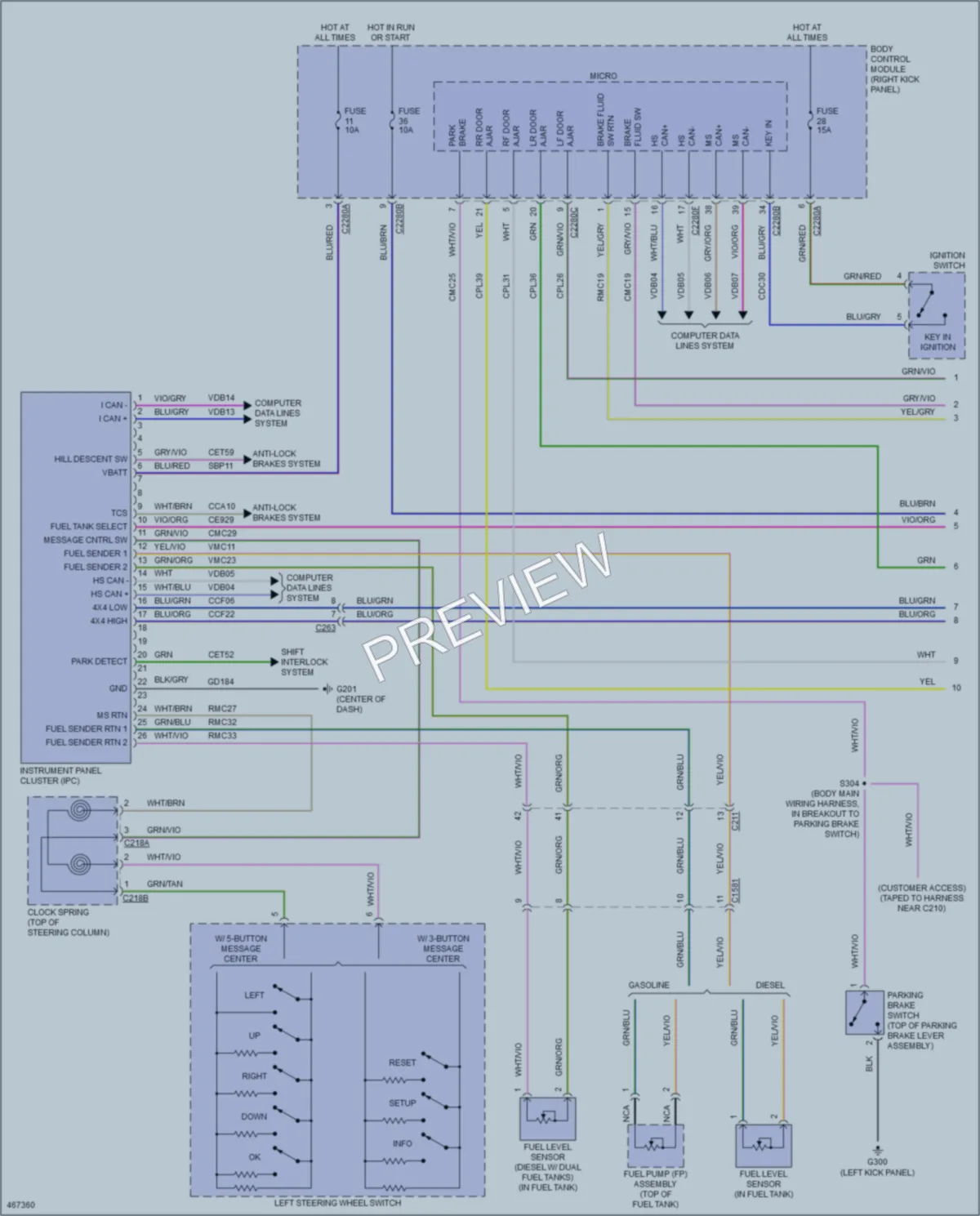 2015 Ford F550ChsCab Instrument Cluster wiring diagram preview