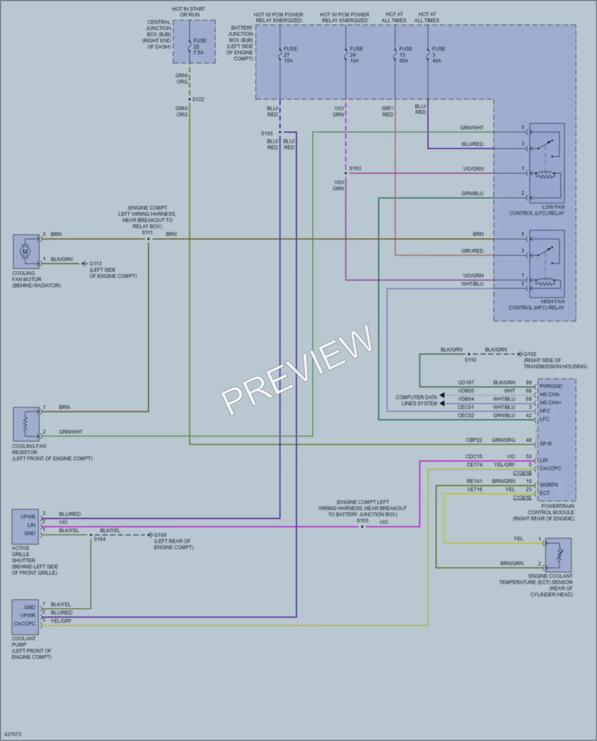 2015 Ford Fiesta Cooling Fan wiring diagram preview