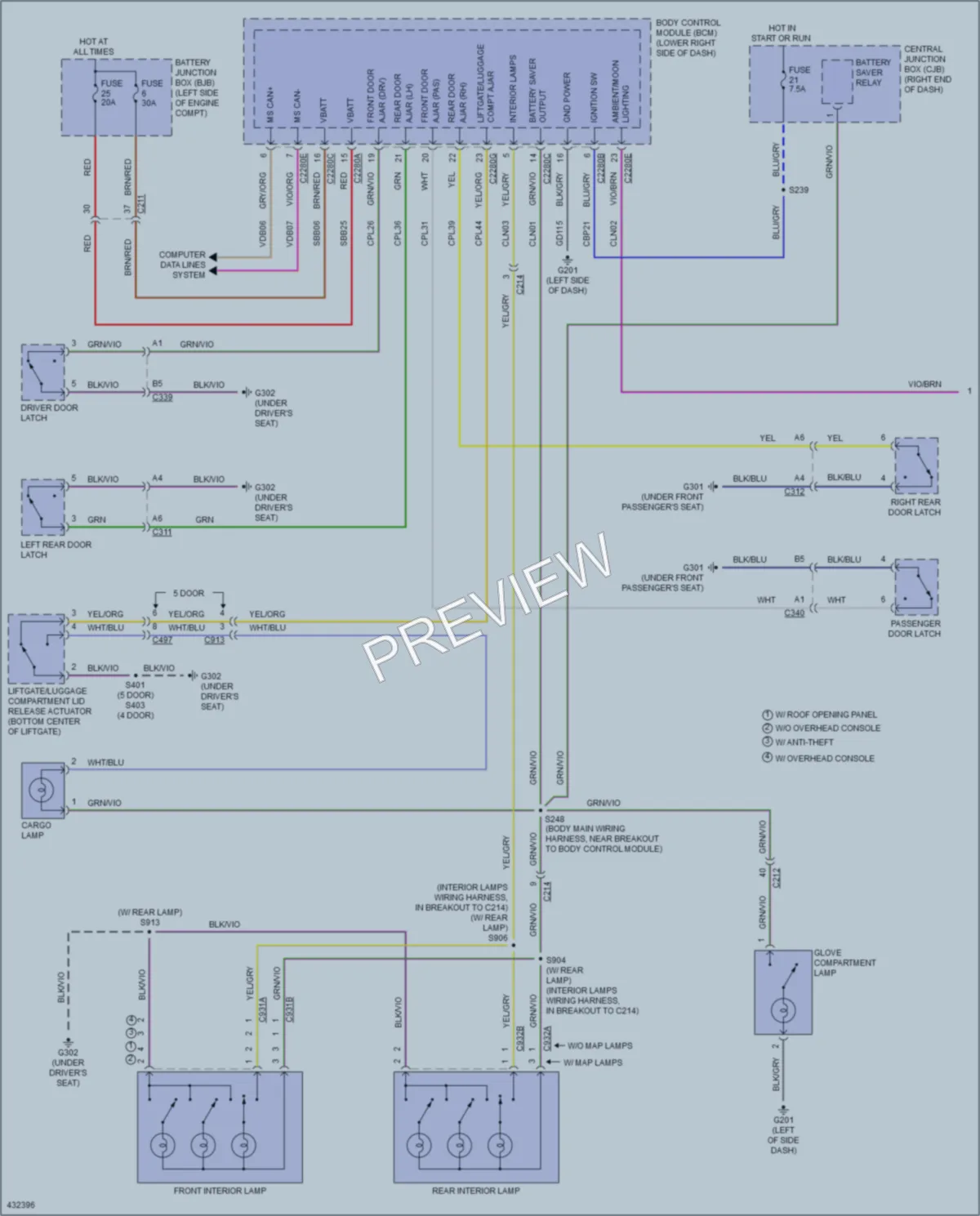 2015 Ford Fiesta Interior Lights wiring diagram preview