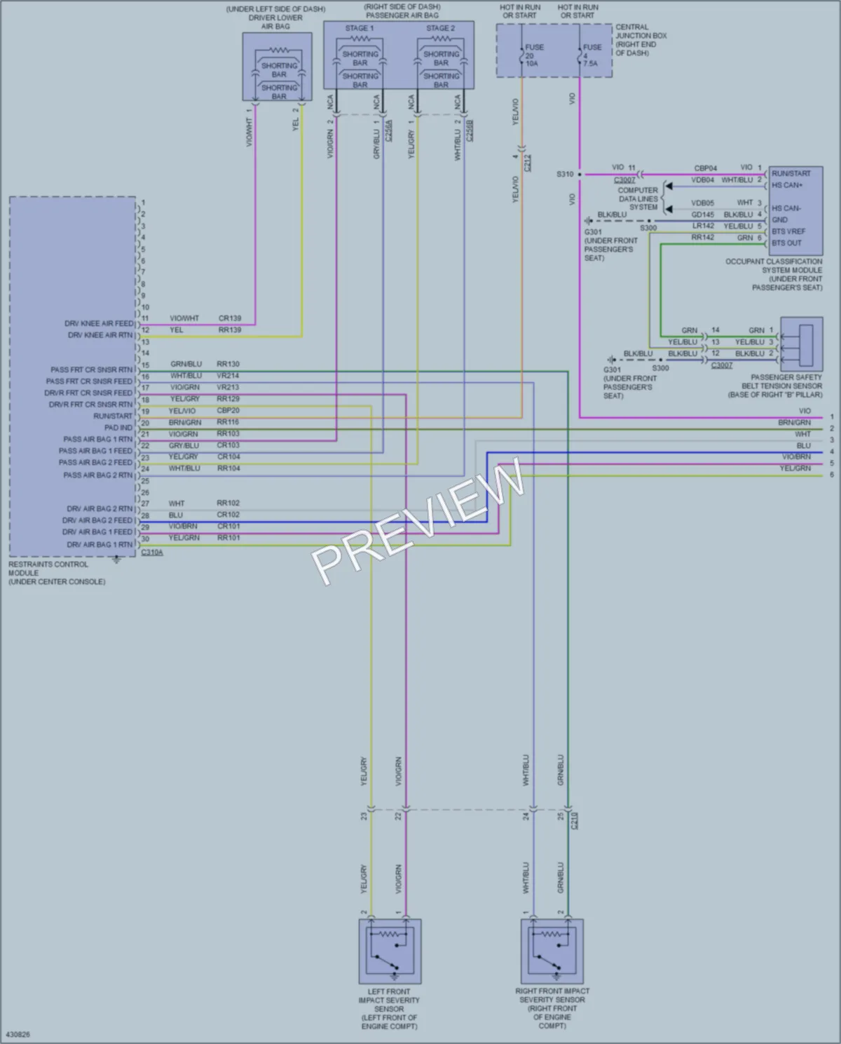 2015 Ford Fiesta Supplemental Restraints wiring diagram preview