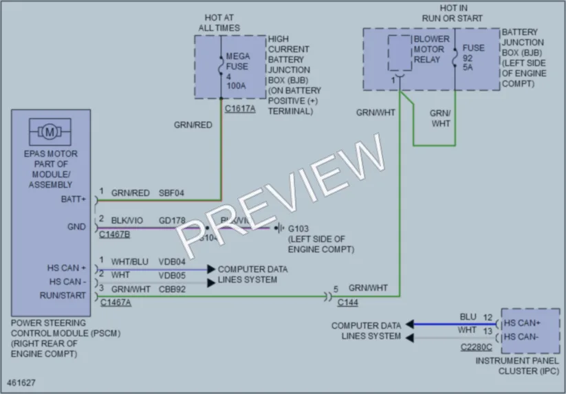 2015 Ford Flex Electronic Power Steering wiring diagram preview