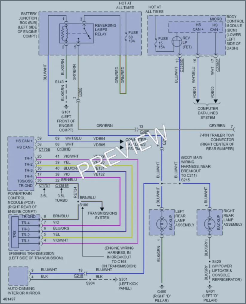 2015 Ford Flex Exterior Lights wiring diagram preview
