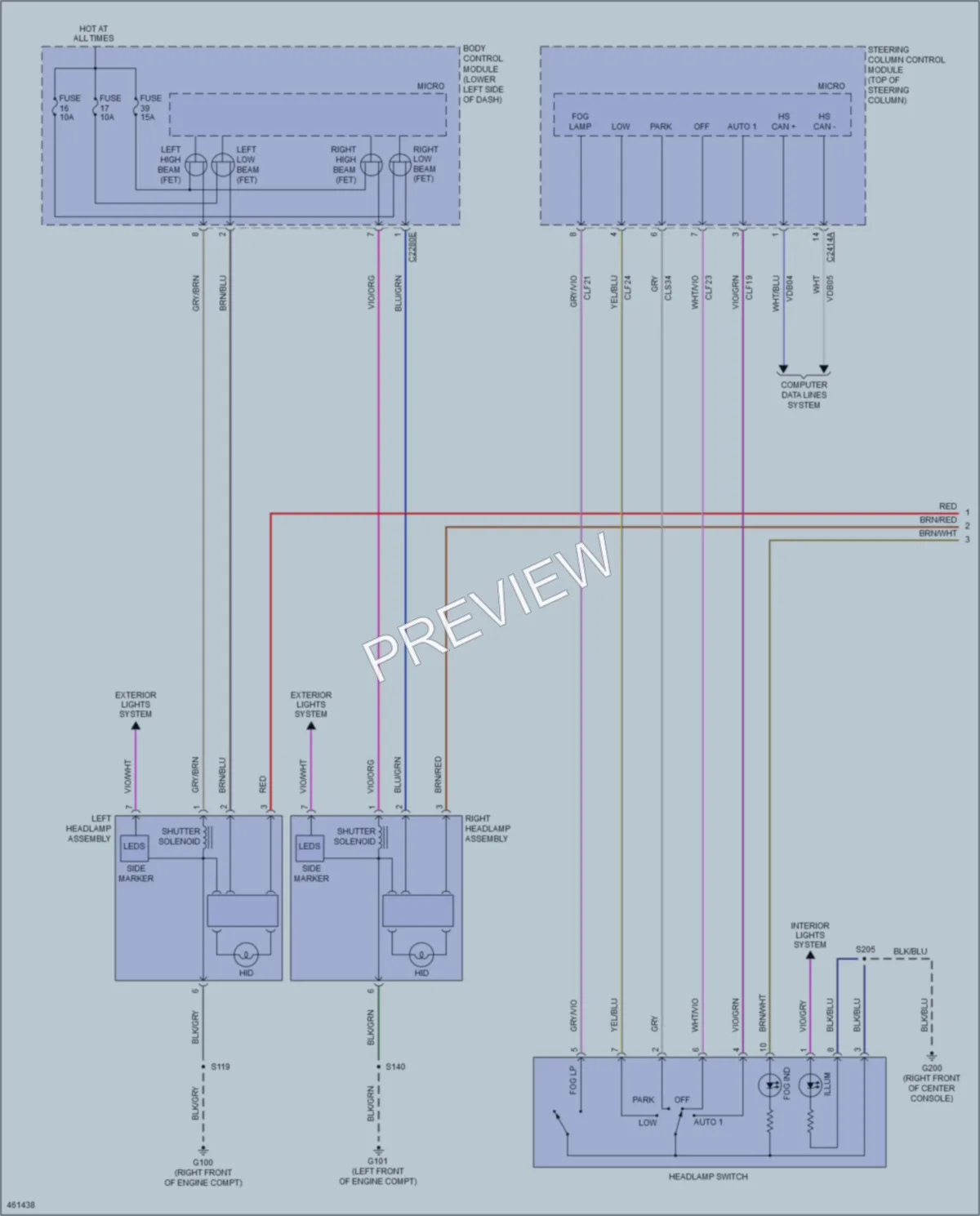 2015 Ford Flex Headlights wiring diagram preview