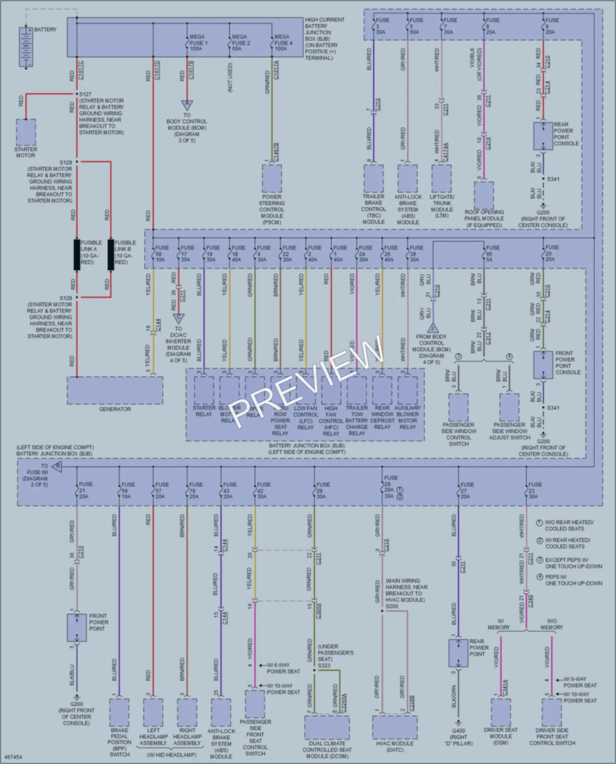 2015 Ford Flex Power Distribution wiring diagram preview