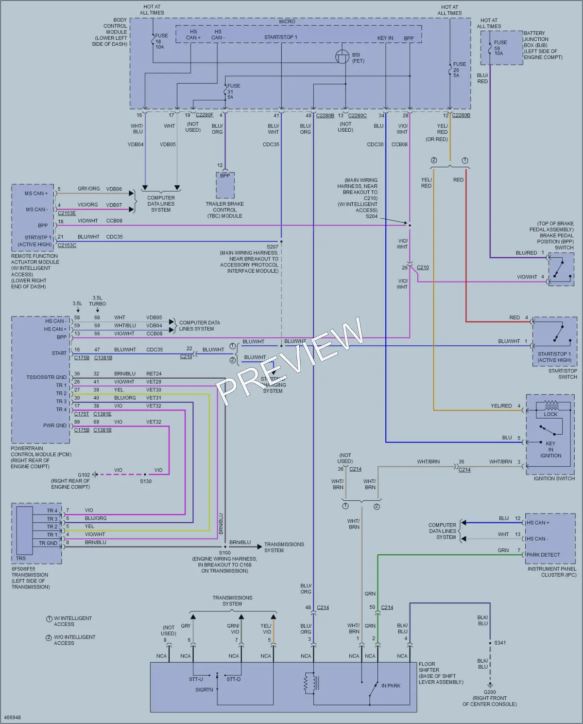 2015 Ford Flex Shift Interlock wiring diagram preview