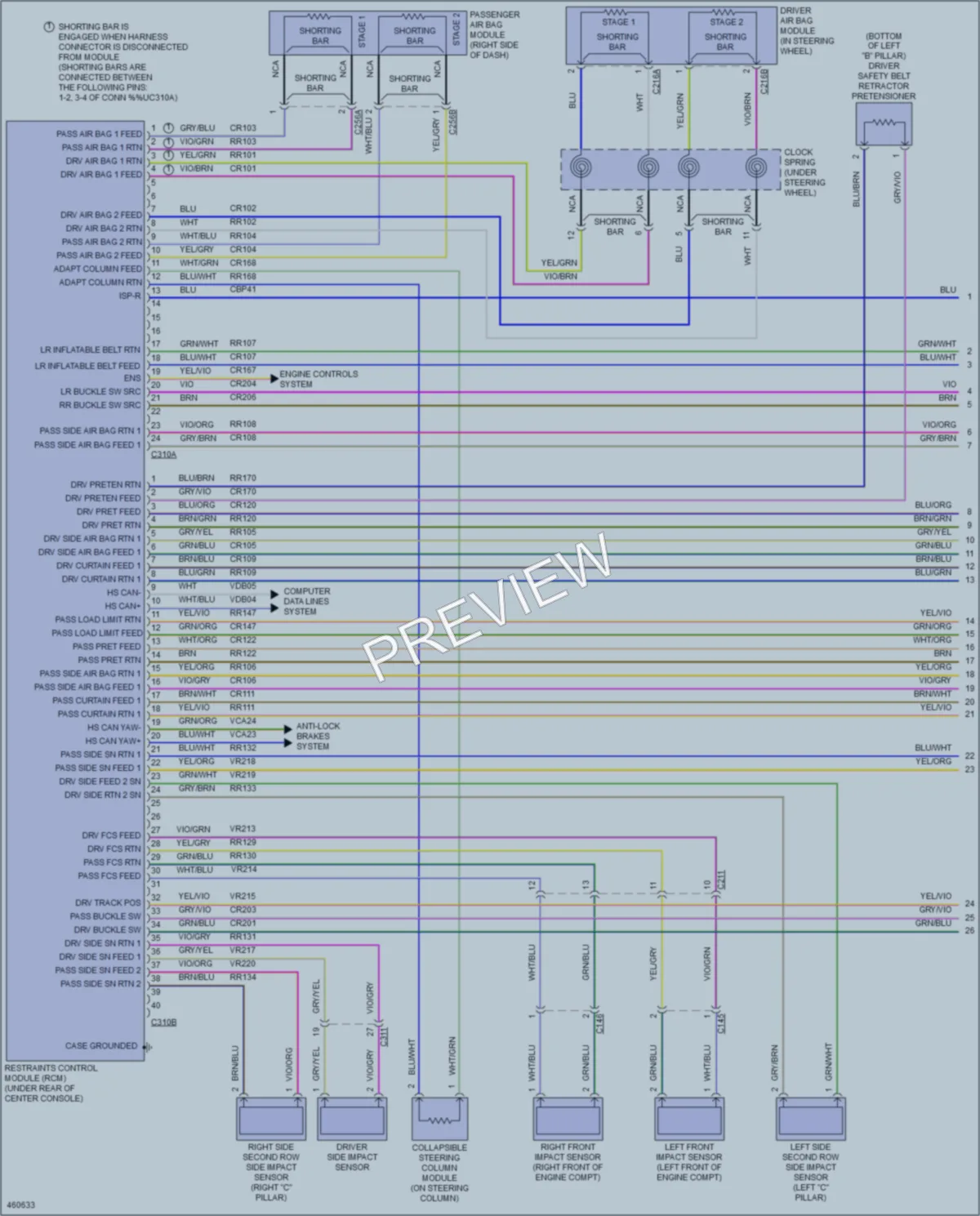 2015 Ford Flex Supplemental Restraints wiring diagram preview