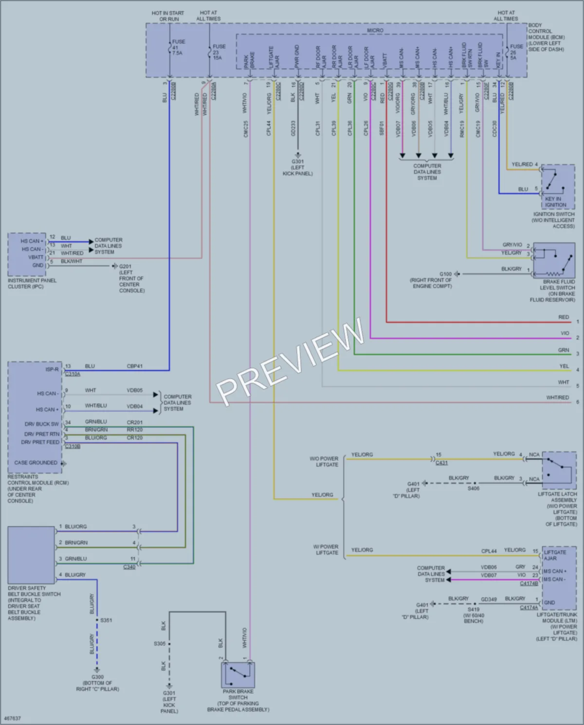 2015 Ford Flex Warning Systems wiring diagram preview
