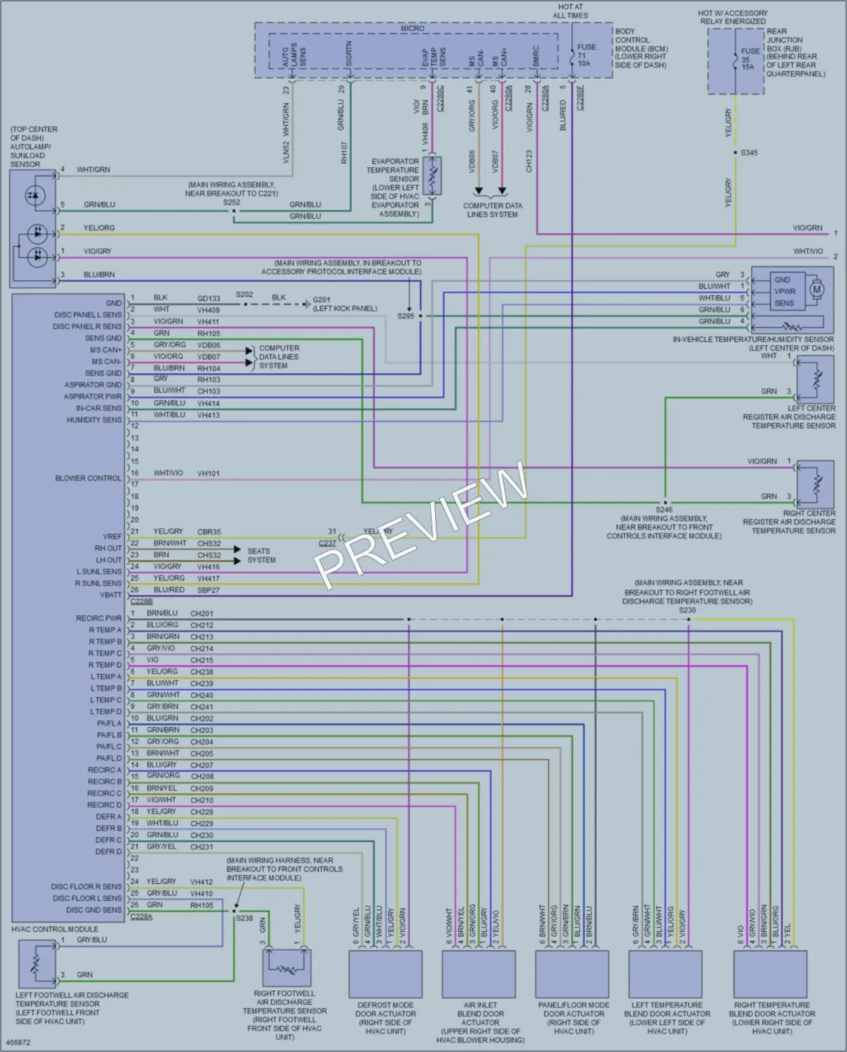 2015 Ford Focus Air Conditioning wiring diagram preview