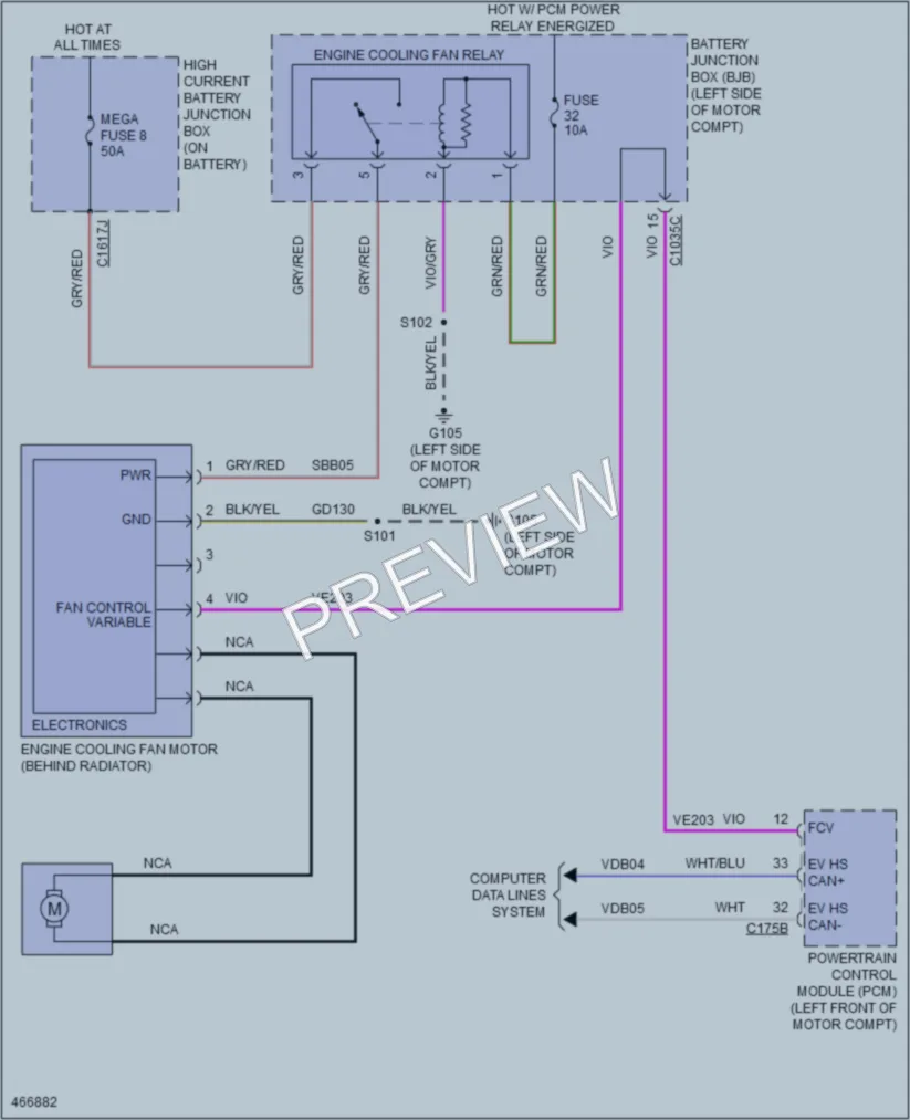 2015 Ford Focus Cooling Fan wiring diagram preview