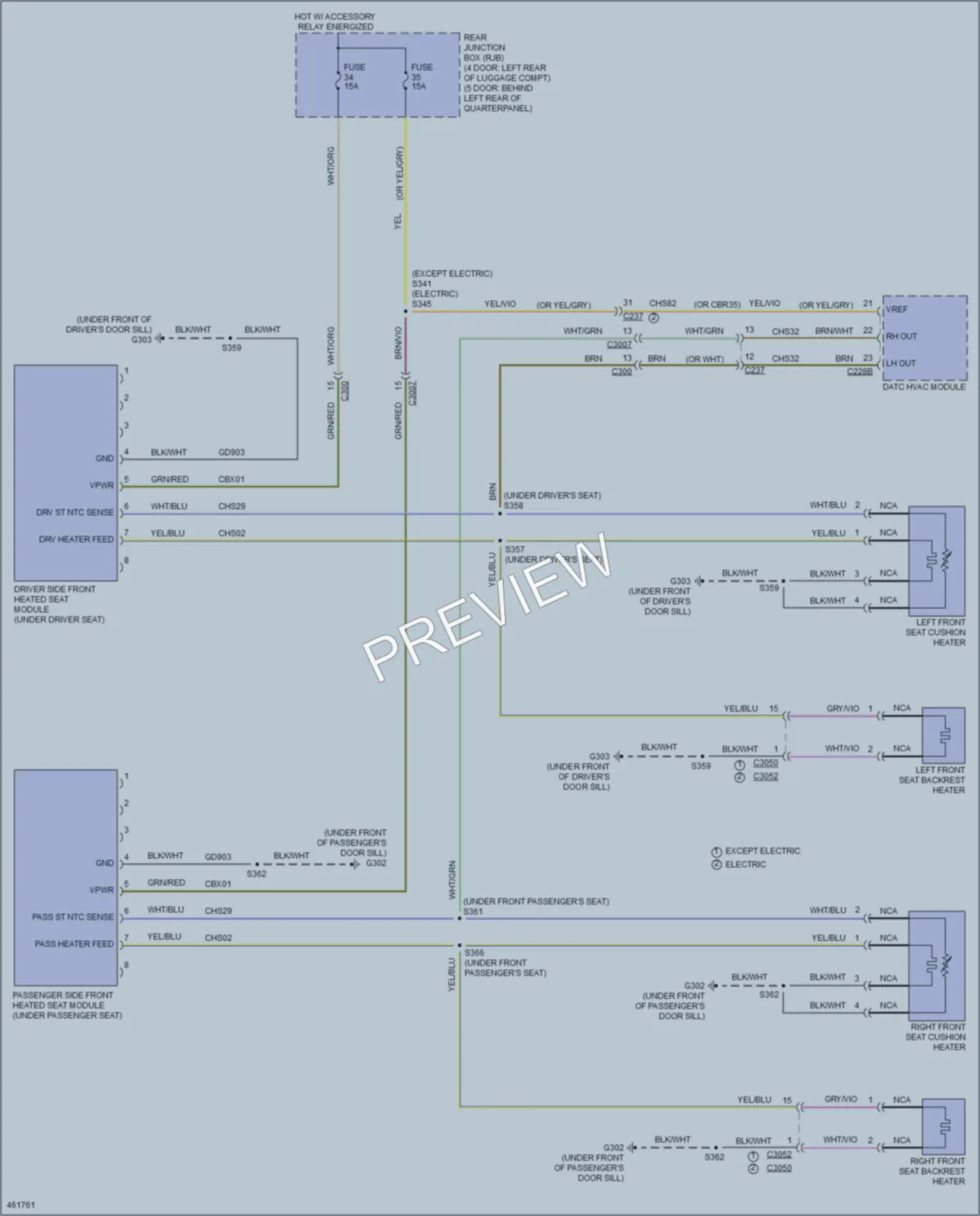 2015 Ford Focus Power Seats wiring diagram preview