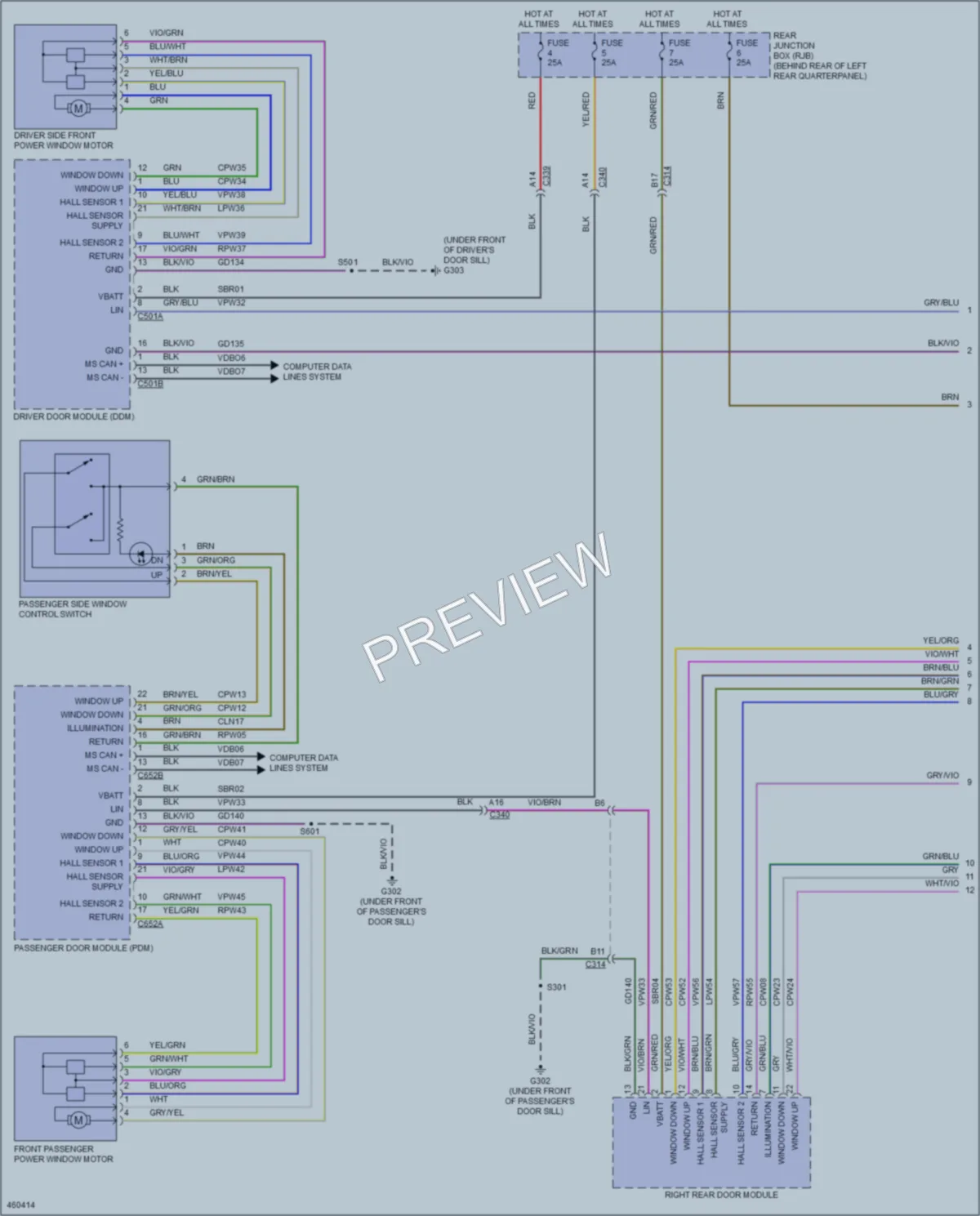 2015 Ford Focus Power Windows wiring diagram preview