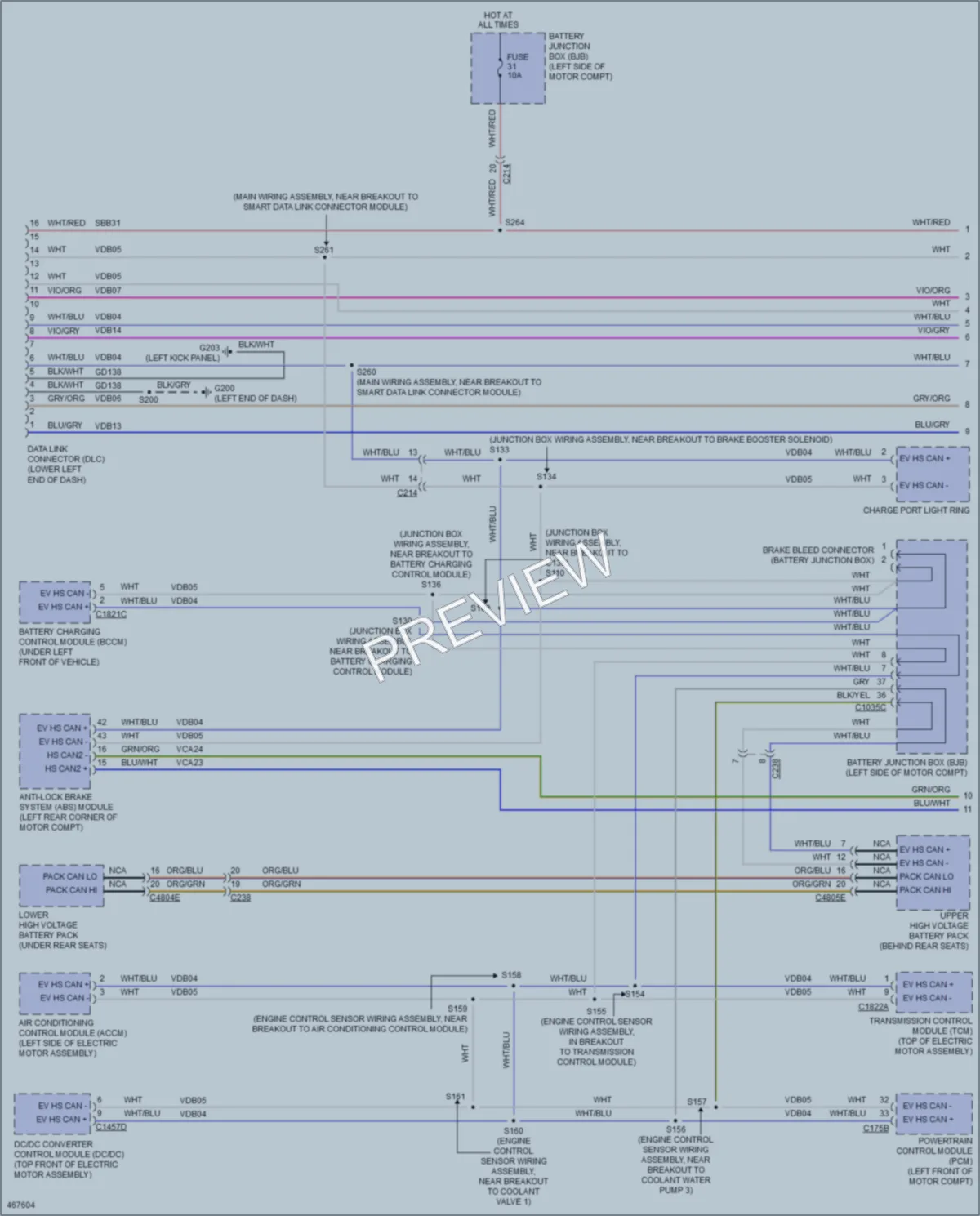 2015 Ford FocusElectric Computer Data Lines wiring diagram preview