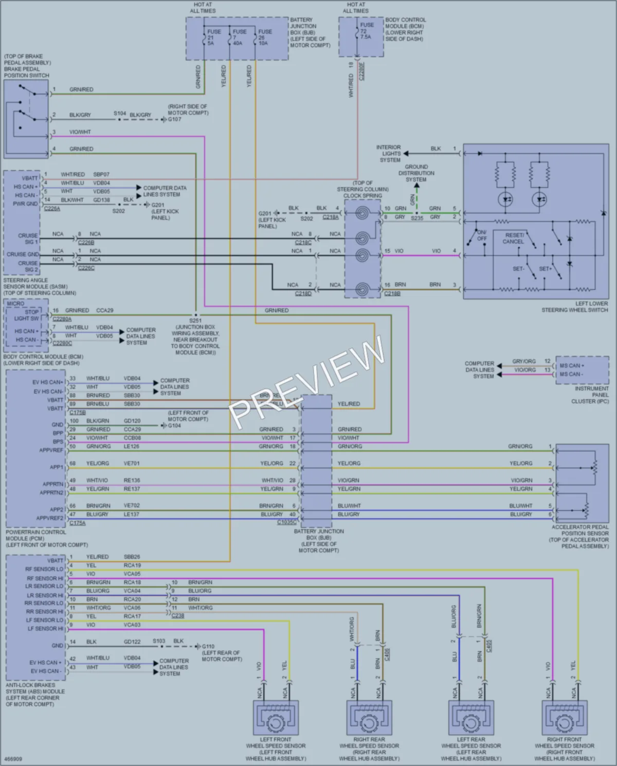 2015 Ford FocusElectric Cruise Control wiring diagram preview