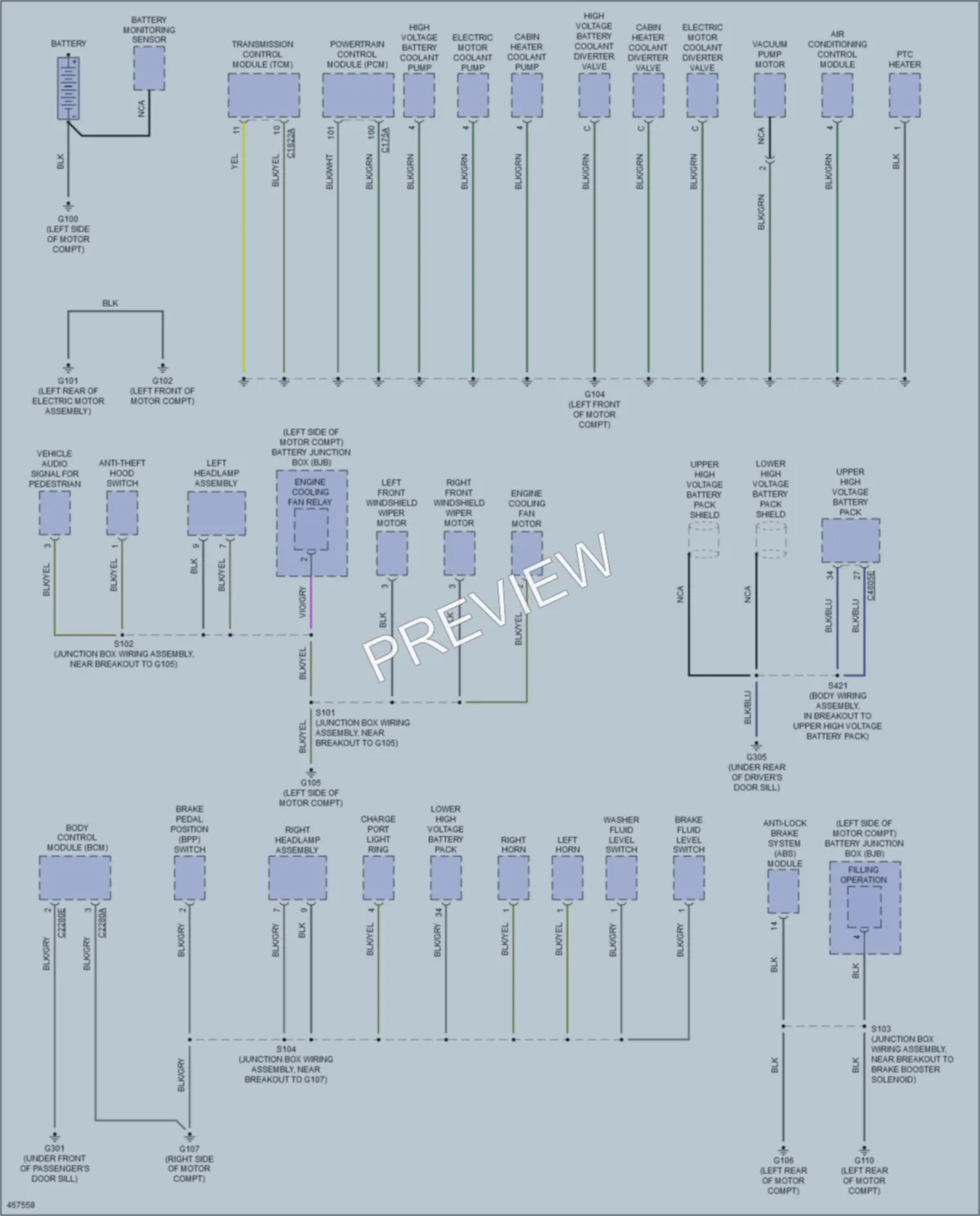 2015 Ford FocusElectric Ground Distribution wiring diagram preview