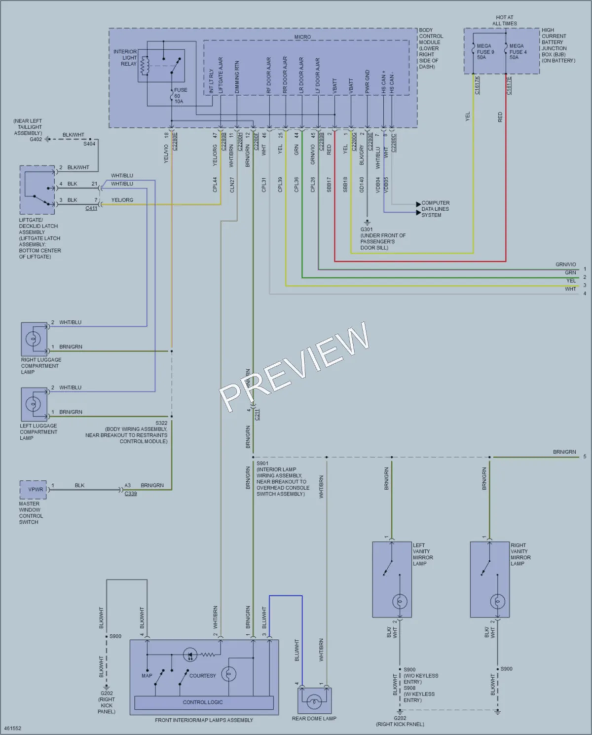 2015 Ford FocusElectric Interior Lights wiring diagram preview