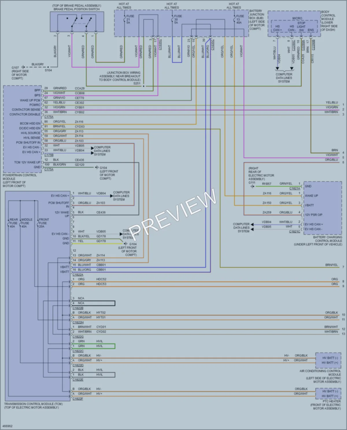 2015 Ford FocusElectric Transmission wiring diagram preview