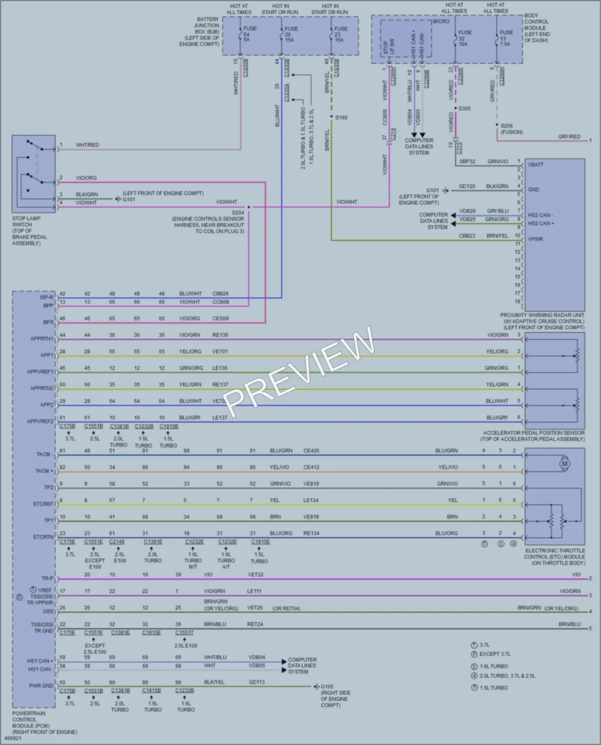 2015 Ford Fusion Cruise Control wiring diagram preview