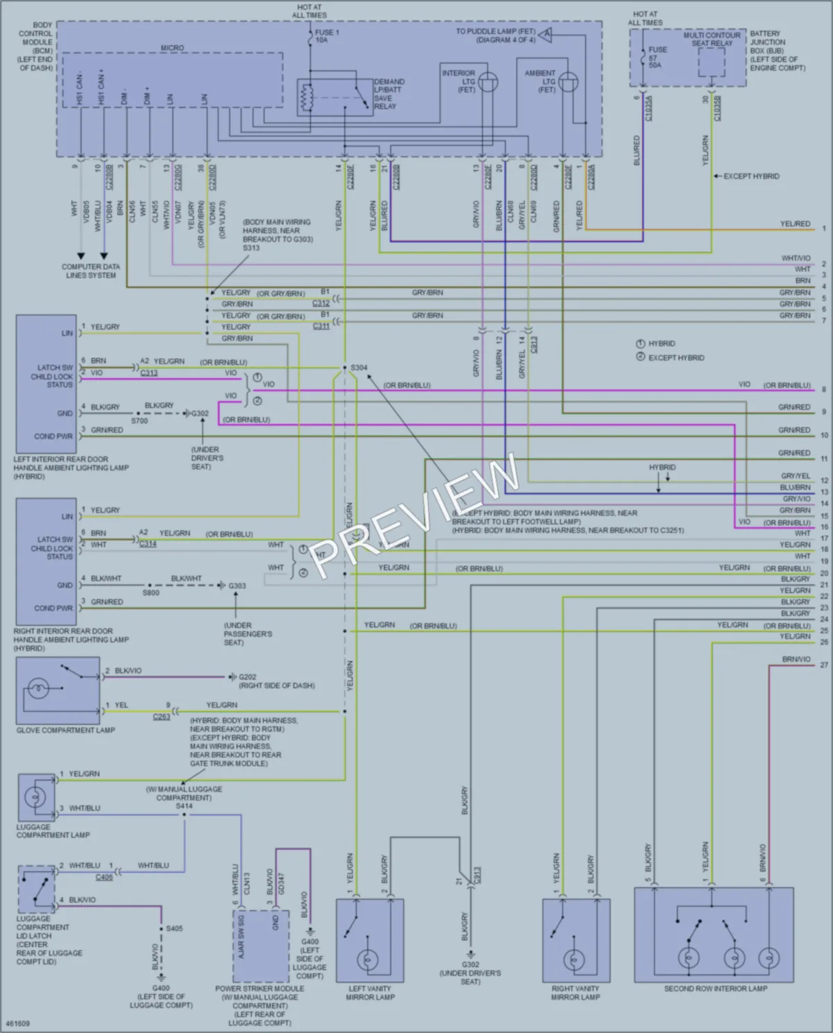 2015 Ford Fusion Interior Lights wiring diagram preview