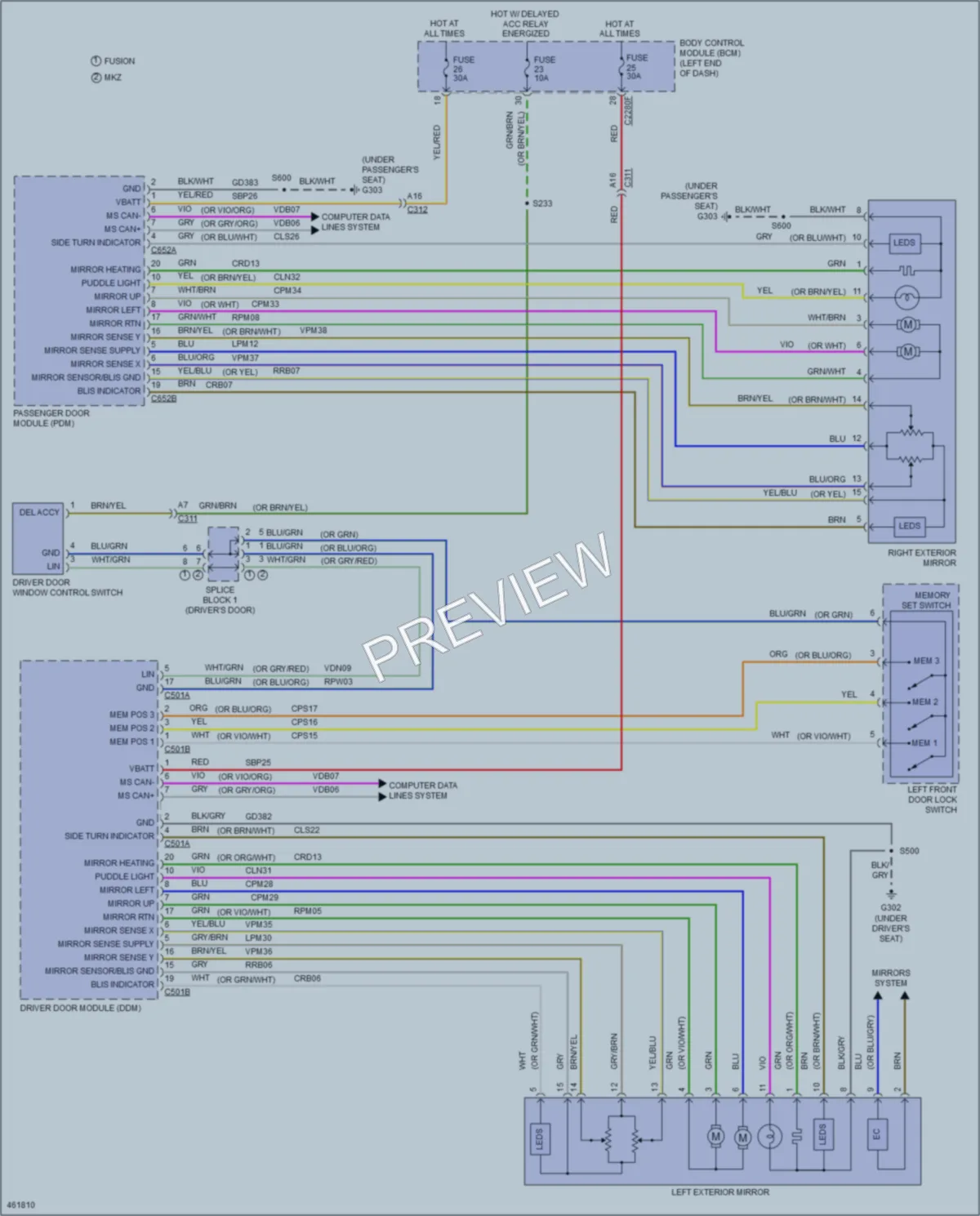 2015 Ford Fusion Memory Systems wiring diagram preview