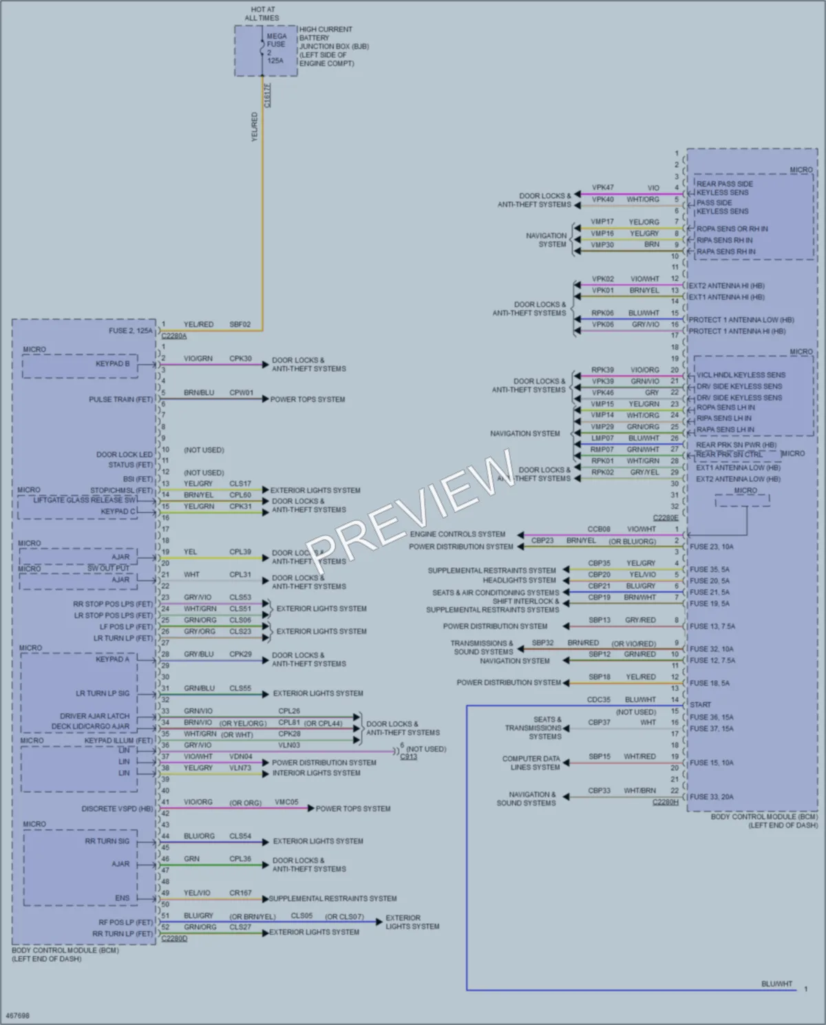 2015 Ford FusionEnergi Body Control Modules wiring diagram preview