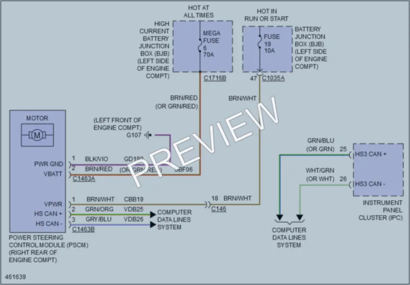 2015 Ford FusionEnergi Electronic Power Steering wiring diagram preview