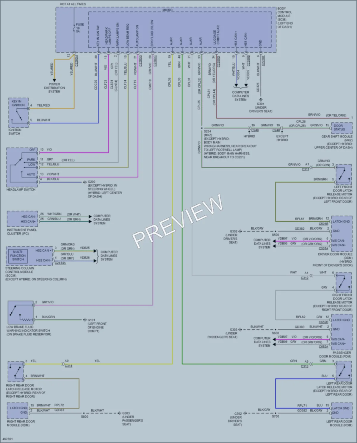2015 Ford FusionEnergi Warning Systems wiring diagram preview