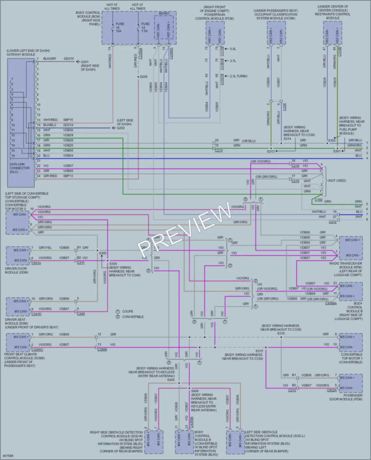 2015 Ford Mustang Computer Data Lines wiring diagram preview