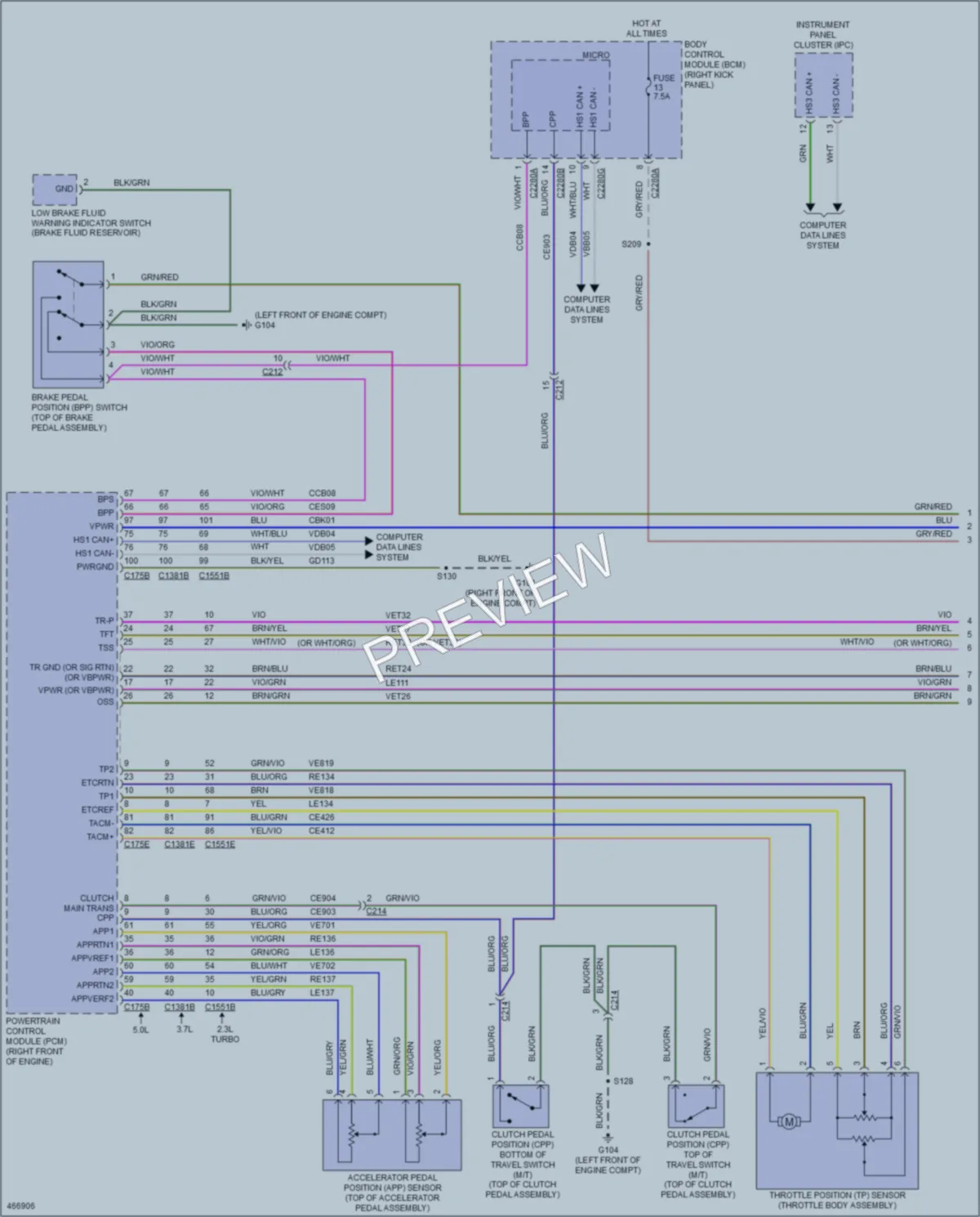 2015 Ford Mustang Cruise Control wiring diagram preview