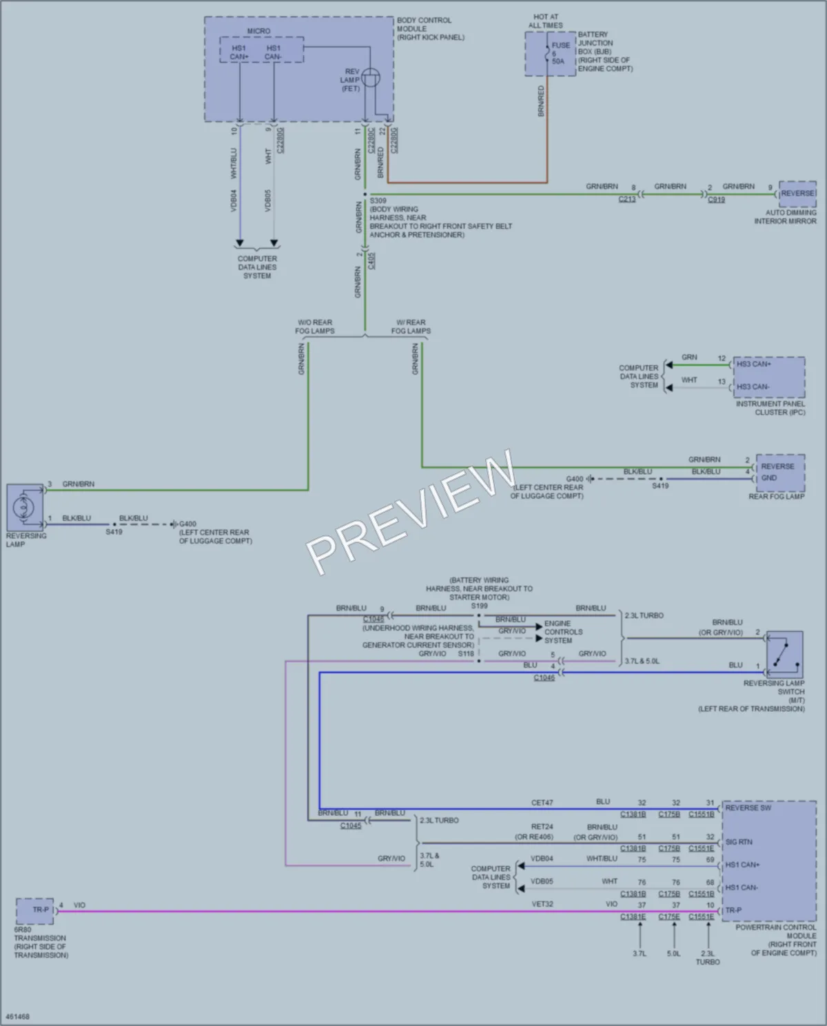 2015 Ford Mustang Exterior Lights wiring diagram preview