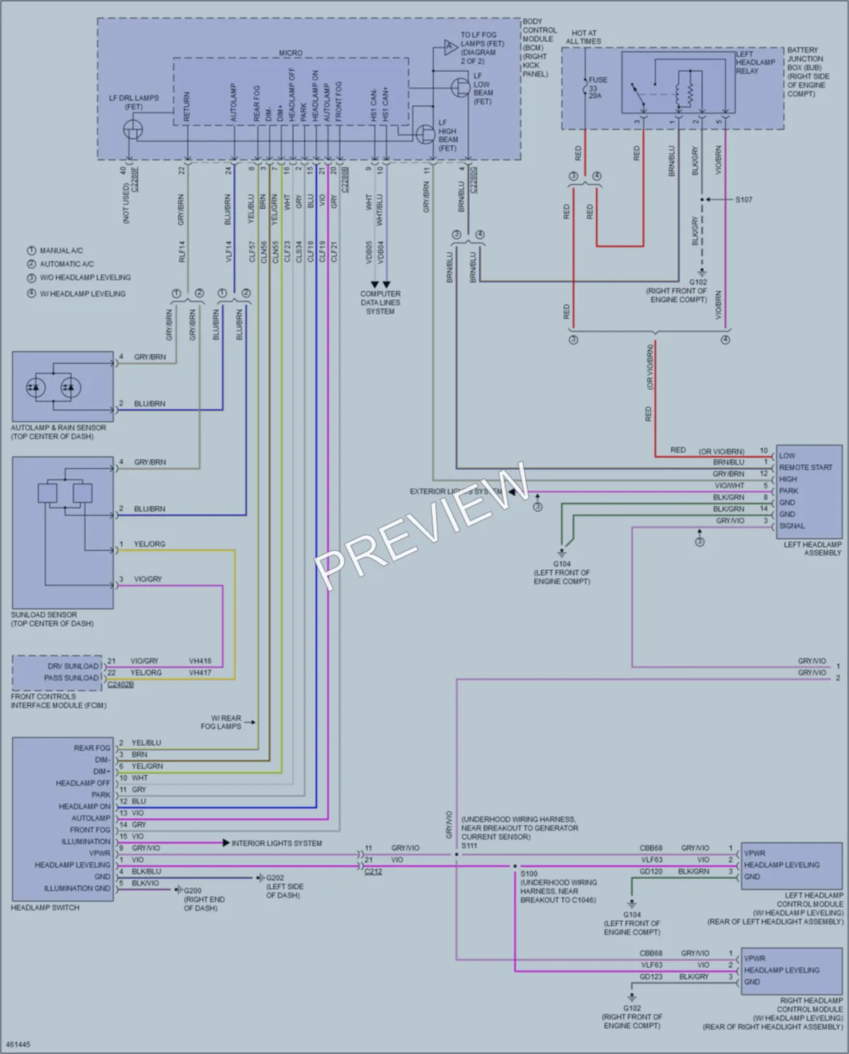 2015 Ford Mustang Headlights wiring diagram preview