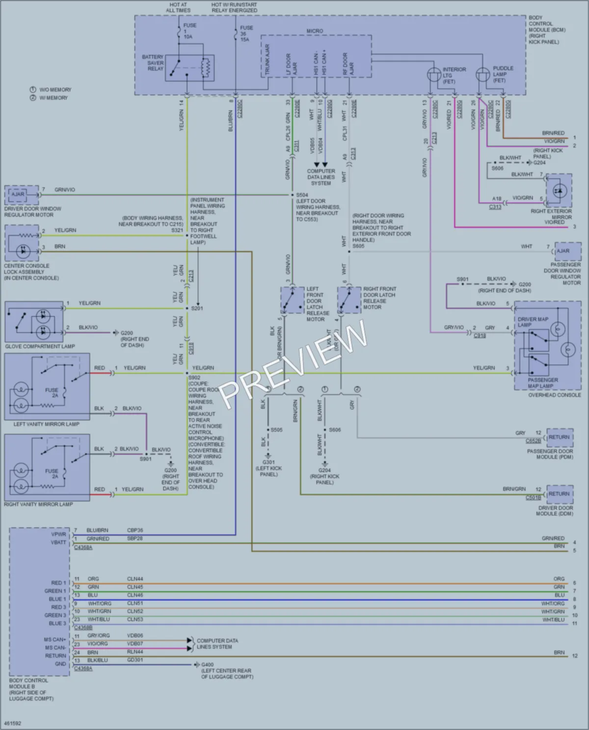2015 Ford Mustang Interior Lights wiring diagram preview